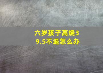 六岁孩子高烧39.5不退怎么办