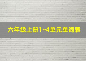 六年级上册1~4单元单词表