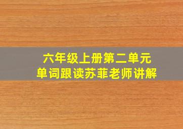 六年级上册第二单元单词跟读苏菲老师讲解