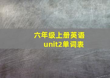 六年级上册英语unit2单词表