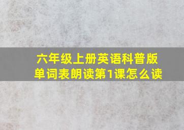 六年级上册英语科普版单词表朗读第1课怎么读