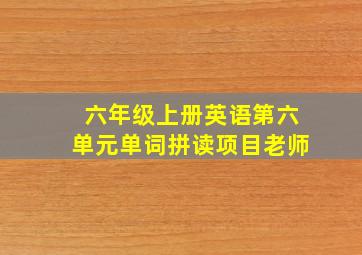 六年级上册英语第六单元单词拼读项目老师