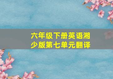 六年级下册英语湘少版第七单元翻译