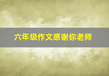 六年级作文感谢你老师