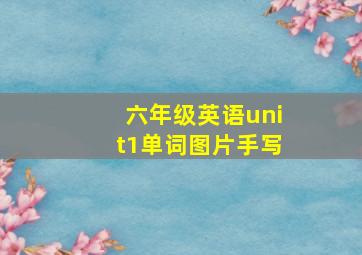 六年级英语unit1单词图片手写