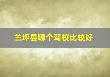 兰坪县哪个驾校比较好