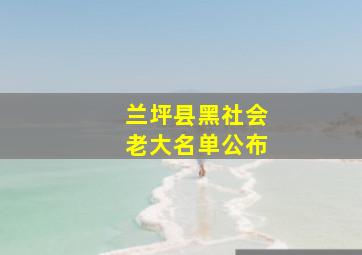 兰坪县黑社会老大名单公布