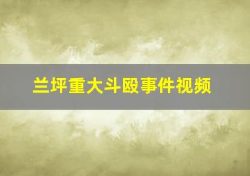 兰坪重大斗殴事件视频