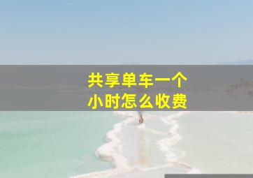 共享单车一个小时怎么收费