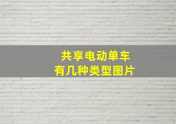 共享电动单车有几种类型图片