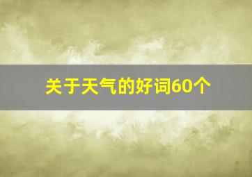 关于天气的好词60个