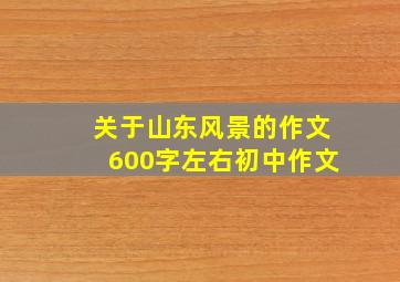 关于山东风景的作文600字左右初中作文