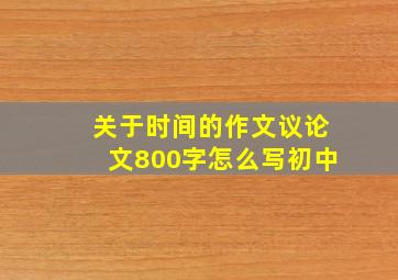 关于时间的作文议论文800字怎么写初中