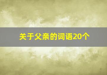 关于父亲的词语20个