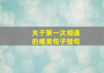 关于第一次相遇的唯美句子短句