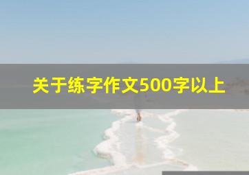 关于练字作文500字以上