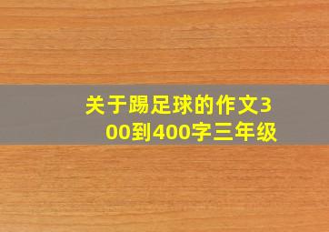 关于踢足球的作文300到400字三年级