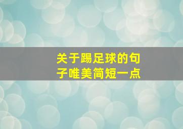 关于踢足球的句子唯美简短一点