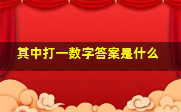 其中打一数字答案是什么