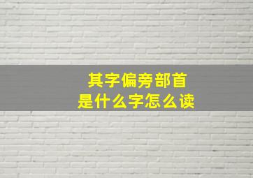 其字偏旁部首是什么字怎么读