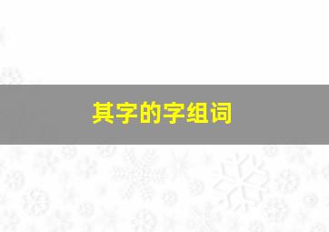 其字的字组词