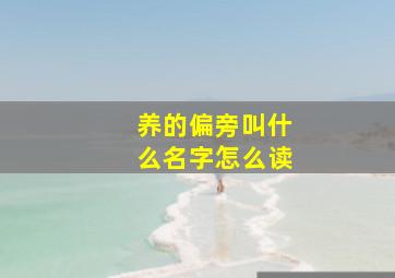 养的偏旁叫什么名字怎么读