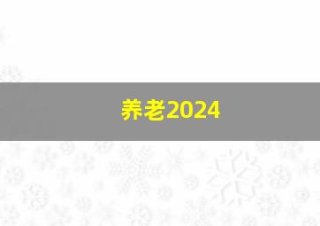 养老2024