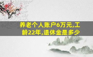 养老个人账户6万元,工龄22年,退休金是多少