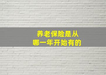 养老保险是从哪一年开始有的