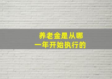 养老金是从哪一年开始执行的