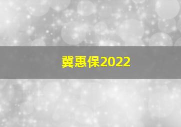 冀惠保2022