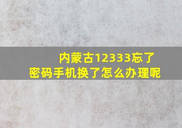 内蒙古12333忘了密码手机换了怎么办理呢