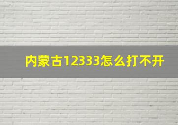 内蒙古12333怎么打不开