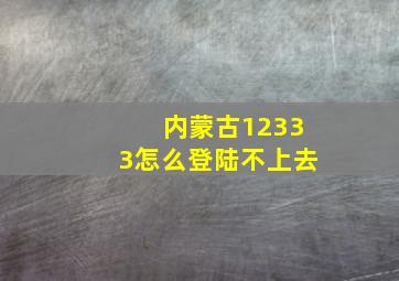 内蒙古12333怎么登陆不上去