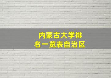 内蒙古大学排名一览表自治区