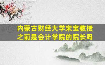 内蒙古财经大学宋宝教授之前是会计学院的院长吗