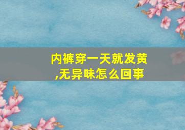 内裤穿一天就发黄,无异味怎么回事