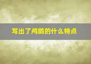 写出了鸬鹚的什么特点