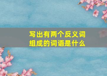 写出有两个反义词组成的词语是什么