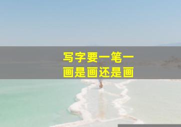 写字要一笔一画是画还是画