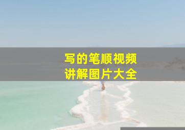 写的笔顺视频讲解图片大全