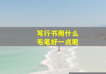 写行书用什么毛笔好一点呢