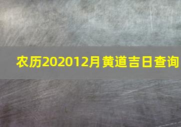 农历202012月黄道吉日查询