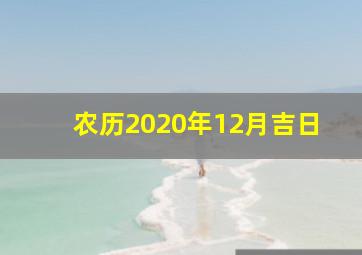 农历2020年12月吉日