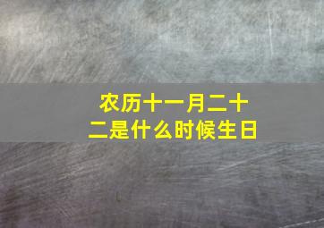 农历十一月二十二是什么时候生日