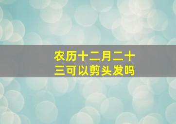 农历十二月二十三可以剪头发吗