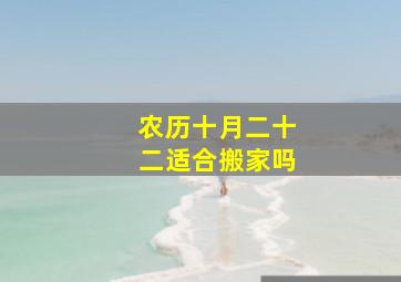 农历十月二十二适合搬家吗