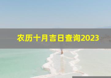 农历十月吉日查询2023