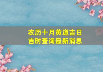 农历十月黄道吉日吉时查询最新消息