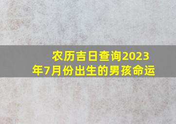 农历吉日查询2023年7月份出生的男孩命运